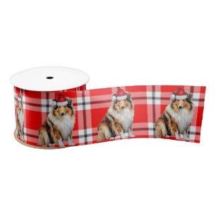 Rough Collie Holiday Pset Funny Dog Kerstmis Satijnen Lint