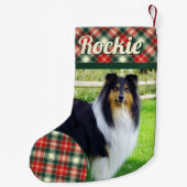 Rough Collie Hond Gepersonaliseerde Kerstmis Kleine Kerstsok (Achterkant)