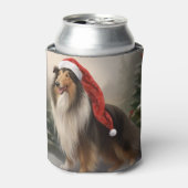 Rough Collie Hond in Sneeuw Kerstmis Blikjeskoeler (Blikje Voorkant)