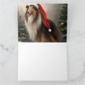 Rough Collie Hond in Sneeuw Kerstmis Kaart (Binnen)