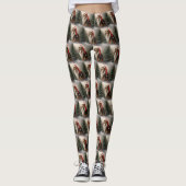 Rough Collie Hond in Sneeuw Kerstmis Leggings (Voorkant)