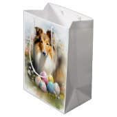 Rough Collie Hond met Paaseieren Vakantie Medium Cadeauzakje (Achterkant Gekanteld)