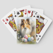 Rough Collie Hond met Paaseieren Vakantie Pokerkaarten (Achterkant)