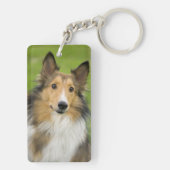 Rough Collie, hond Sleutelhanger (achterkant)