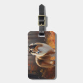 Rough Collie in Autumn Leaves Herfst Inspire Bagagelabel (Voorkant verticaal)