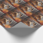 Rough Collie in Autumn Leaves Herfst Inspire Cadeaupapier (Hoek)