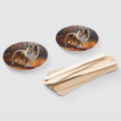 Rough Collie in Autumn Leaves Herfst Inspire Handwaaier (Niet-gemonteerd)