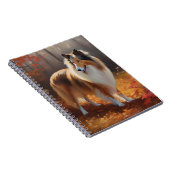 Rough Collie in Autumn Leaves Herfst Inspire Notitieboek (Rechterzijde)