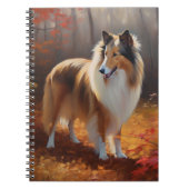 Rough Collie in Autumn Leaves Herfst Inspire Notitieboek (Voorkant)