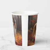 Rough Collie in Autumn Leaves Herfst Inspire Papieren Bekers (Links)