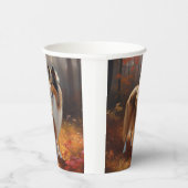 Rough Collie in Autumn Leaves Herfst Inspire Papieren Bekers (Rechts)