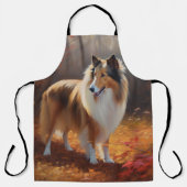 Rough Collie in Autumn Leaves Herfst Inspire Schort (Voorkant)