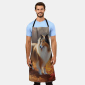 Rough Collie in Autumn Leaves Herfst Inspire Schort (Gedragen)