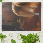 Rough Collie in Autumn Leaves Herfst Inspire Theedoek (Gevouwen)