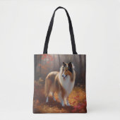 Rough Collie in Autumn Leaves Herfst Inspire Tote Bag (Voorkant)