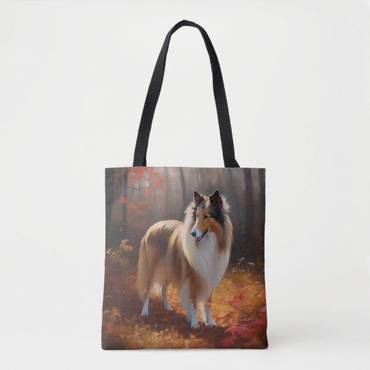 Rough Collie in Autumn Leaves Herfst Inspire Tote Bag (Voorkant)