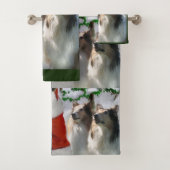 Rough Collie Kerstmis Bad Handdoek (Insitu)