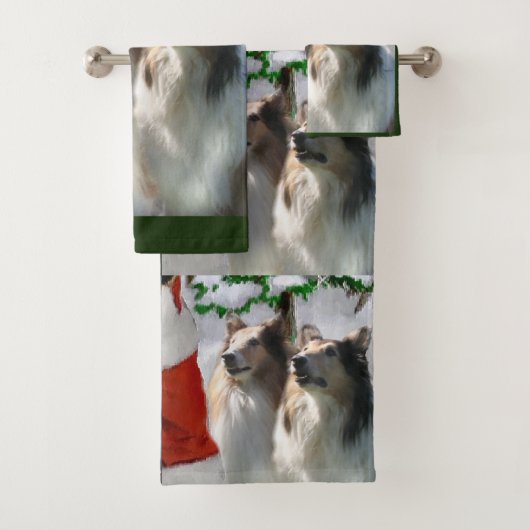 Rough Collie Kerstmis Bad Handdoek (Insitu)