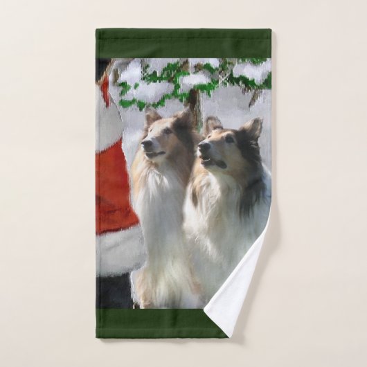 Rough Collie Kerstmis Bad Handdoek (Handdoek)