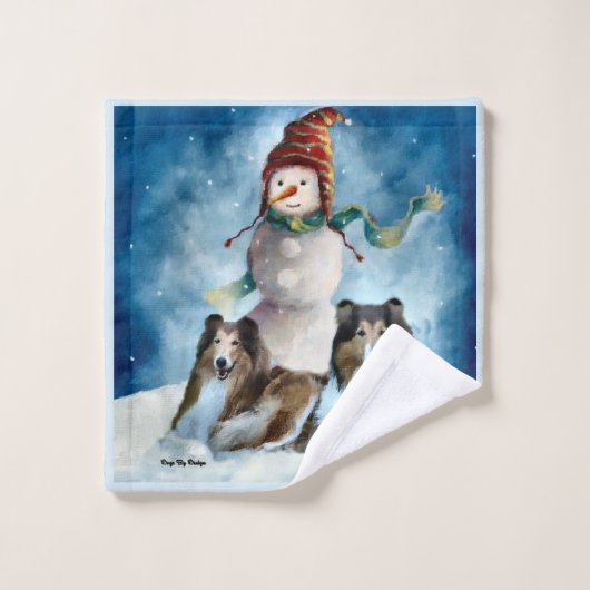 Rough Collie Kerstmis Bad Handdoek (Wasdoekje)