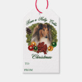 Rough Collie Kerstmis Cadeaulabel (Voorkant)