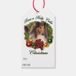 Rough Collie Kerstmis Cadeaulabel