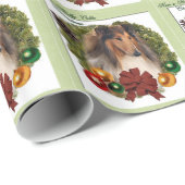 Rough Collie Kerstmis Cadeaupapier (Rol Hoek)