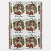 Rough Collie Kerstmis Deken (Voorkant Verticaal)