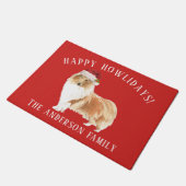 Rough Collie Kerstmis Deurmat (Schuin)