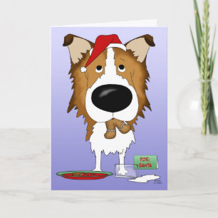 Rough Collie Kerstmis Feestdagen Kaart
