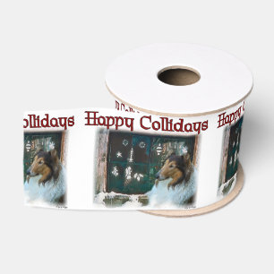 Rough Collie Kerstmis Grosgrain Lint