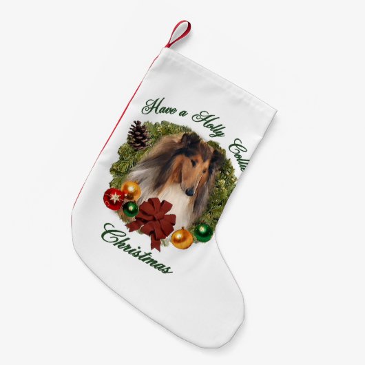 Rough Collie Kerstmis Kleine Kerstsok (Voorkant (Hangend))