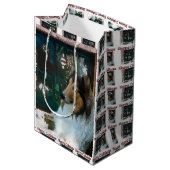 Rough Collie Kerstmis Medium Cadeauzakje (Voorkant Gekanteld)