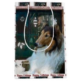 Rough Collie Kerstmis Medium Cadeauzakje