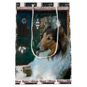 Rough Collie Kerstmis Medium Cadeauzakje (Achterkant)