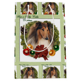 Rough Collie Kerstmis Medium Cadeauzakje