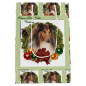Rough Collie Kerstmis Medium Cadeauzakje (Achterkant)