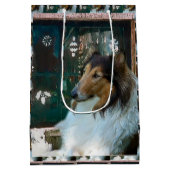 Rough Collie Kerstmis Medium Cadeauzakje (Achterkant)
