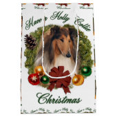 Rough Collie Kerstmis Medium Cadeauzakje (Achterkant)