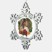 Rough Collie Kerstmis Tin Sneeuwvlok Ornament (Rechts)