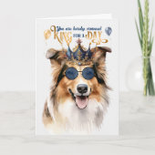 Rough Collie King for a Day Funny Birthday Kaart (Voorkant)