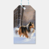 Rough Collie liet het sneeuwen Kerstmis Cadeaulabel (Voorkant)