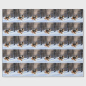 Rough Collie liet het sneeuwen Kerstmis Cadeaupapier (Vlak)