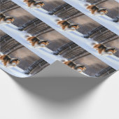 Rough Collie liet het sneeuwen Kerstmis Cadeaupapier (Hoek)