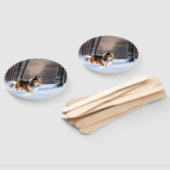 Rough Collie liet het sneeuwen Kerstmis Handwaaier (Niet-gemonteerd)