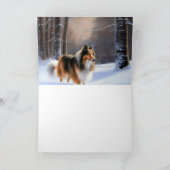 Rough Collie liet het sneeuwen Kerstmis Kaart (Binnen)