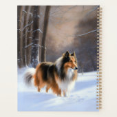 Rough Collie liet het sneeuwen Kerstmis Planner (Achterkant)
