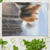 Rough Collie liet het sneeuwen Kerstmis Theedoek (Gevouwen)