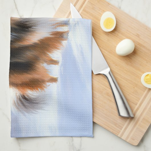 Rough Collie liet het sneeuwen Kerstmis Theedoek (Quarter Fold)