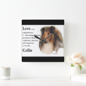 Rough Collie Love Is Vierkante Klok (Huis)